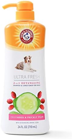 Arm & Hammer for Pets Ultra Fresh Detangling Dog Shampoo + Conditioner, Value Size 24oz, Dog Conditioner, Great Smelling Dog Grooming Supplies, Dog Bathing Supplies, Dog Wash