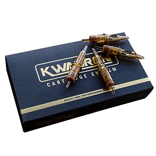 Kwadron Cartridge Tattoo Needles Cartridges, Box of 20, Curved Mag Shaders #10 Long Taper - 19 Curved Mag #10 Long Taper - 30/19SEMLT