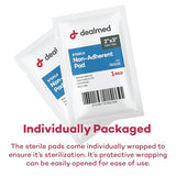 Dealmed Sterile Non-Adherent 2" x 3" Gauze Pads | Non-Adhesive Wound Dressing, Highly Absorbent & Non-Stick, Painless Removal-Switch, Individually Wrapped for Extra Protection (2" x 3" Case of 1200)