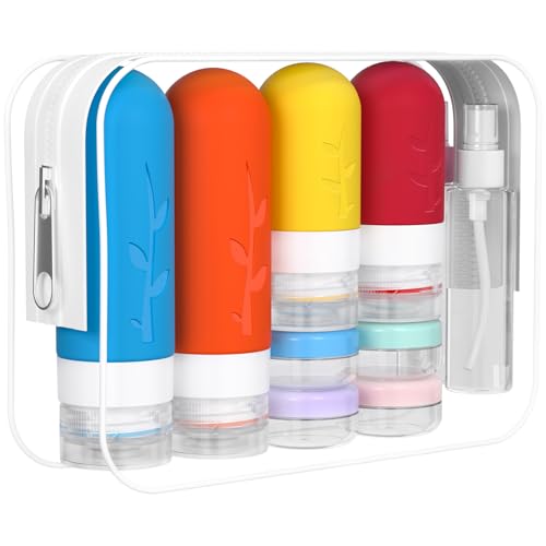 16 Pack Travel Bottles Set - TSA Approved Leak Proof Silicone Squeezable Containers for Toiletries, Conditioner, Shampoo, Lotion & Body Wash Accessories (16 pcs/R2 Pack)