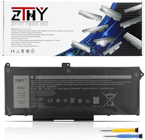 ZTHY 63Wh RJ40G Laptop Battery Replacement for Dell Latitude 14 5420 Latitude 15 5520 Precision 15 3560 Series P137G P137G001 P104F P104F001 P104F002 075X16 01K2CF WY9DX 0WK3F1 0M3KCN 005R42 15.2V