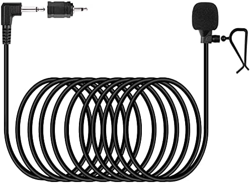 weishan 3.5mm Car Microphone 16ft External Assembly Mic Replacement for Boss JVC Sony Pioneer Vehicle Head Unit Enabled Stereo Radio CD GPS DVD with 2.5mm Adapter