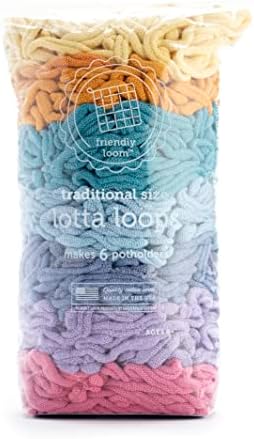 friendly loom | Lotta Loops - 7” Traditional-Sized Botanical Themed Potholder Weaving Loops | Craft 6 Cotton Potholders