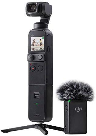DJI Pocket 2 Creator Combo, Digital Camera 4K, 1/1.7" CMOS, 64MP Photo, Face Tracking, YouTube, Portable Vlogging Camera for Android and iPhone, Black