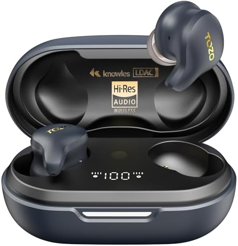 TOZO Golden X1 Wireless Earbuds Balanced Armature Driver and Hybrid Dynamic Driver, Bluetooth Headphones OrigX Pro, LDAC & Hi-Res Audio Wireless, Noise Cancellation Headset Galaxy Blue/Black