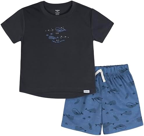 Gerber Baby Boys' 2-Piece Pajama Set Sleeve Top & Fleece Shorts