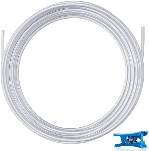 YOOPAI PTFE Teflon Tubing 5m with Cutter, 2.5mm ID × 4mm OD PTFE Teflon Tube Fits Direct Drive Extruder 3D Printer, for Bambu Lab A1/A1 mini/P1P/P1S/X1C for Creality K1/K1 Max/Ender 3 V3 (White)