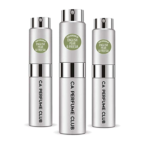 CA Perfume Impression of J. Mlon English Pear & Freesia For Women & Men Replica Version Fragrance Dupes Concentrated Long Lasting Eau de Parfum Spray Refillable Atomizer Bottle 0.27 Fl Oz-X3