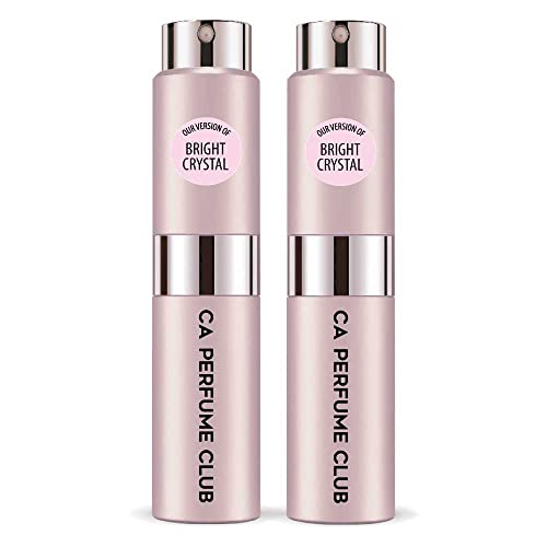 CA Perfume Impression of Bright Crystal For Women Replica Version Fragrance Dupes Concentrated Long Lasting Eau de Parfum Spray Refillable Atomizer Bottle 0.27 Fl Oz-X2
