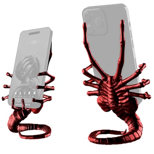 Xenomorph Facehugger 3D Printed Phone Holder, facehugger phone holder, Multi-Function, Holds Phones up to 3.3 in Wide (Gold)
