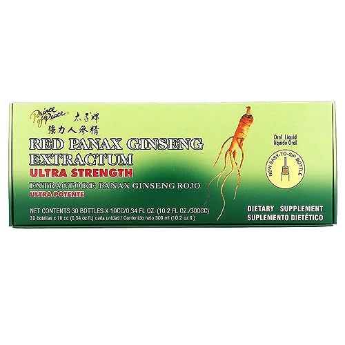 Prince Of Peace Red Panax Ginseng Extractum Ultra Strength, 0.34 fl. oz. Each – Brain Boosting Supplement – Red Panax Ginseng Shots – Support Energy, Mood, & Focus - 2 Pack - 20 Bottles