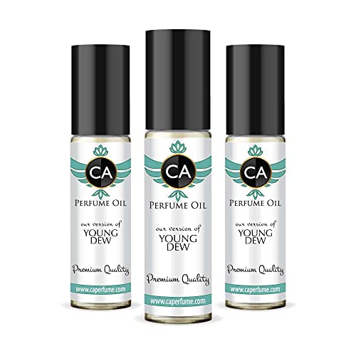 CA Perfume Impression of Estee L. Young Dew For Women Replica Fragrance Body Oil Dupes Alcohol-Free Essential Aromatherapy Sample Travel Size Concentrated Long Lasting Attar Roll-On 0.3 Fl Oz-X3