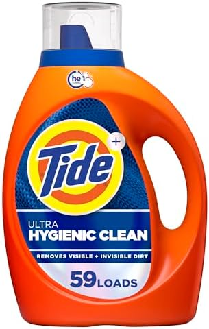 Tide Hygienic Clean Heavy 10X Duty Laundry Detergent Liquid Soap, Original Scent, HE Compatible, 59 Loads, 84 fl oz