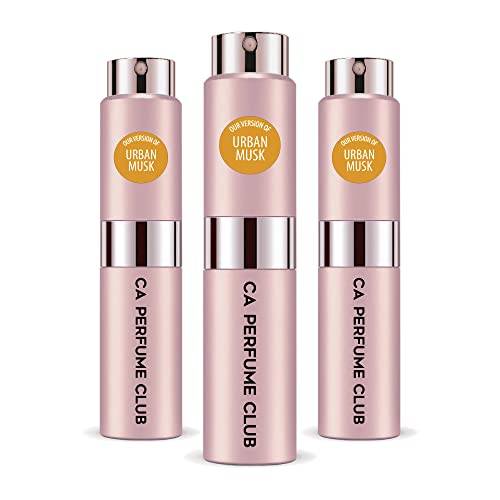 CA Perfume Club Impression of T Ford Urban Musk For Women Replica Version Fragrance Dupes Concentrated Long Lasting Eau de Parfum Spray Refillable Atomizer Bottle 0.27 Fl Oz-X3