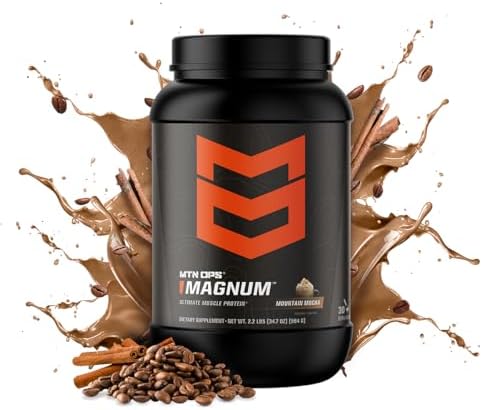 MTN OPS Magnum Mocha Protein Powder, 23g of Whey Isolate Protein & Milk Protein with BCAAs, Zero Sugar & Gluten Free, Mocha, 30-Serving Tub