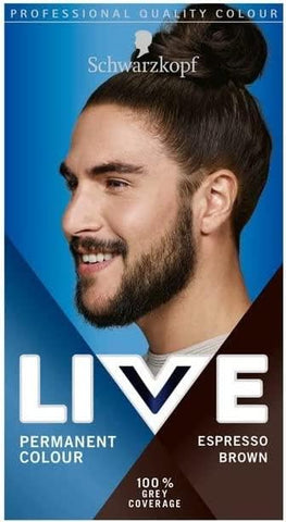 Live Men Permanent Hair Colour, Fade Resistant Hair Dye, 880 Espresso Brown, 1 Count (Pack of 1)