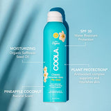 COOLA Organic Sunscreen SPF 30 Sunblock Spray, Dermatologist Tested Skin Care for Daily Protection, Vegan and Gluten Free, Piña Colada, 6 Fl Oz