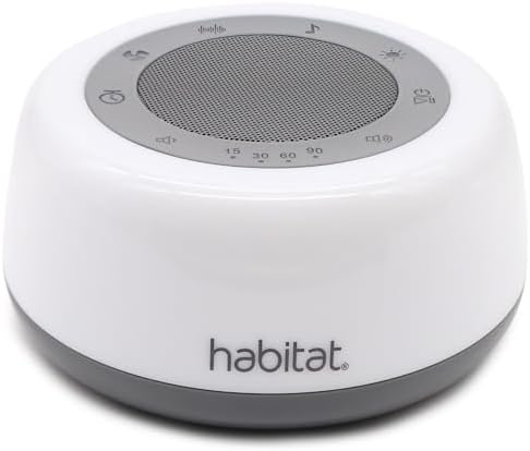 Habitat White Noise Machine, Multi-Color Night Light, 25 Relaxation Sounds, Bluetooth, 4 Timer Options, 15 Volume Levels