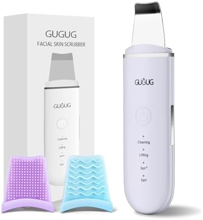GUGUG Skin Scrubber Face Spatula Skin Spatula Pore Cleaner Blackhead Remover Tools for Facial Deep Cleansing-4 Modes, Purple