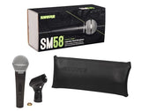 Shure SM58S Cardioid Dynamic Vocal Microphone with On/Off Switch, Pneumatic Shock Mount, Spherical Mesh Grille with Built-in Pop Filter, A25D Mic Clip, Storage Bag, 3-pin XLR Connector