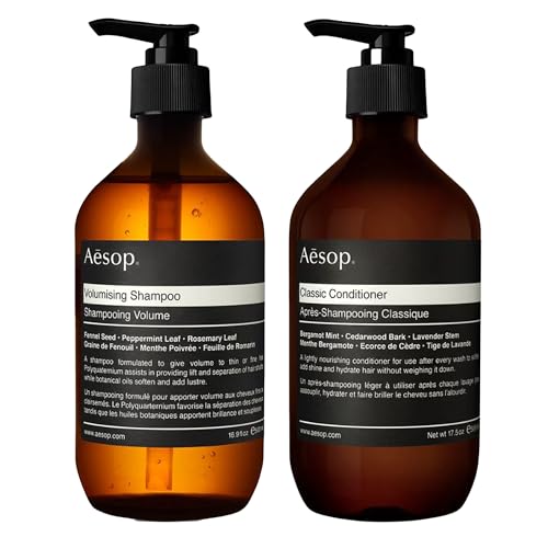 Aesop Volumizing Shampoo and Classic Conditioner Set | Volume and Hydration for Thin to Fine Hair | Paraben-Free + Cruelty-Free | 16.9 oz + 17.5 oz