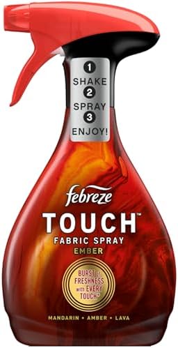 Febreze Touch Fabric Refresher, Odor Eliminating Fabric Spray, Ember Scent, Fabric Deodorizer for Couches, Upholstery, Carpets and More, 16.9 oz.