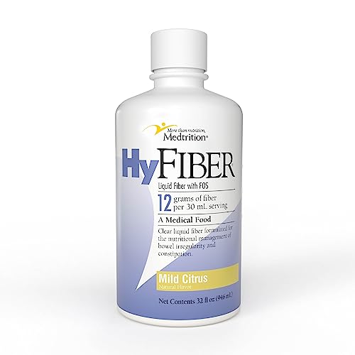 Medtrition HyFiber Daily Liquid Fiber for Regularity and Soft Stools, 12 Grams Soluble Fiber, 32 fl oz 4 Pack