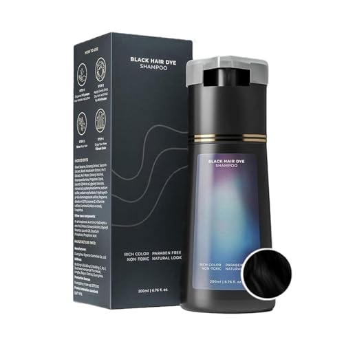 Polar Hair Dye Shampoo, Polar Hair Care, Polar Hair Dye Shampoo, Polar Haircare Instant Dye Shampoo, Natural Hair Color Shampoo for Gray Hair Coverage, Suitable for Women & Men (Black)