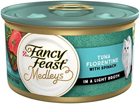 Purina Fancy Feast Wet Cat Food, Medleys Tuna Florentine With Garden Greens in a Delicate Sauce - (Pack of 24) 3 oz. Cans