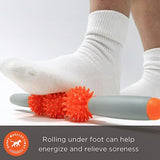 Tiger Tail Pressure Point Muscle Roller Massage Stick, The Spiky Roller, 17" Roller with Three 2.25" Independently Rolling Spiked Balls (Acupressure Roller)
