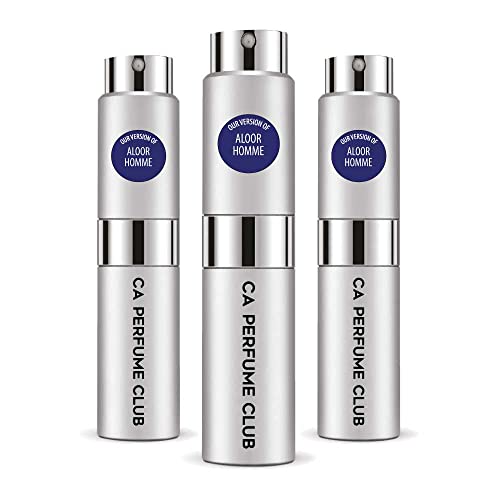 CA Perfume Impression of Aloor Homme For Men Eau de Parfum Spray Refillable Bottle 0.27 Fl Oz-X3
