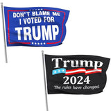 Trump 2024 Flag for Don't Blame Me I Voted for Trump & 2024 The Rules Have Changed, 3x5 Ft Trump Flag Banner with Brass Grommets Outdoor, Decoration Premium Banner 100D Polyester, UV Protection