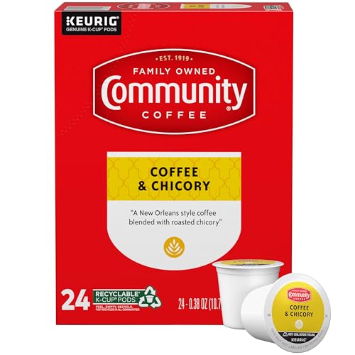 Community Coffee & Chicory 24 Count Coffee Pods, Medium-Dark Roast, Compatible with Keurig 2.0 K-Cup Brewers
