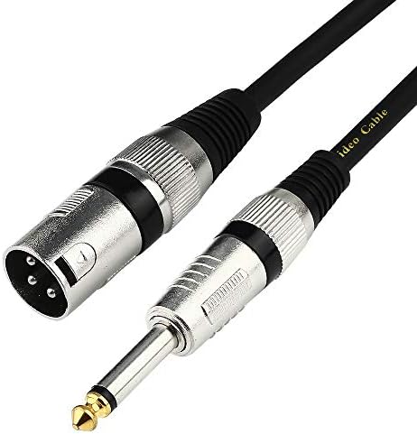 Disino Unbalanced 6.35mm(1/4 inch) TS Mono to XLR Male Cable Gold Plated Quarter inch to Male XLR Microphone Cable Interconnect Cable - 5 Feet/1.5 Meters