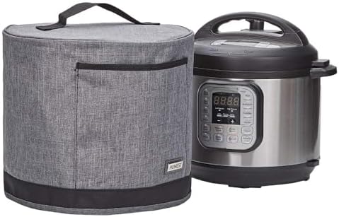 HOMEST Dust Cover with Pockets for Instant Pot 8 Quart, Insulated Pressure Cooker Case with Easy to Clean Lining, Grey