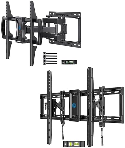 Pipishell Full Motion TV Wall Mount for Most 37-75 inch TVs up to 100 lbs PILF6, Advanced Tilting TV Wall Mount for 42-90 inch TVs up to 132 lbs PIAT3