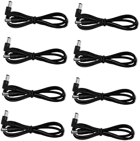 8 Pack Guitar Pedal Power DC Cable 5.5 x 2.1mm Power Supply Cord- Male to Male