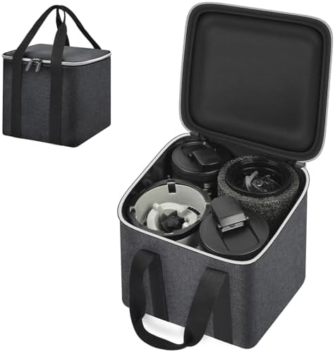 Portable Blender Storage Bag Compatible with Ninja Fit Compact Personal Blender, Cordless Blenders Carrying Holder Case with Handle for Smoothie Maker Accessories (Box Only) - Dark Grey