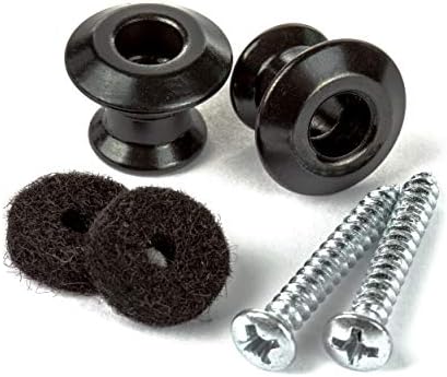 Jim Dunlop Straplok Dual Design Strap Button Set-Black-2/Set (2PSLS033BK)