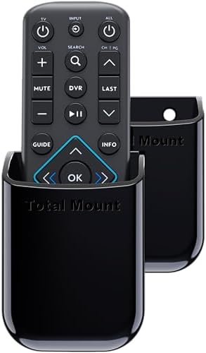 TotalMount Universal Remote Control Holders (2 Pack) – Attach to Wall or Back of TV – Compatible with All TV Remotes (Premium Black, Medium)