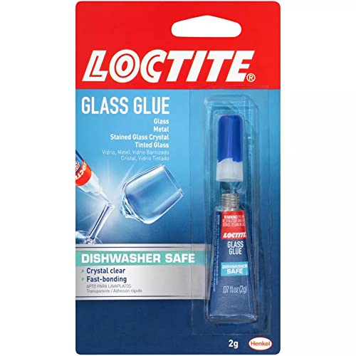 Loctite Glass Glue, 2 Gram Tube, 6 Pack - Clear Superglue for Glass, Plastic, Wood, Metal, Crafts, & Repair, Instant Glue Adhesive, Quick Dry