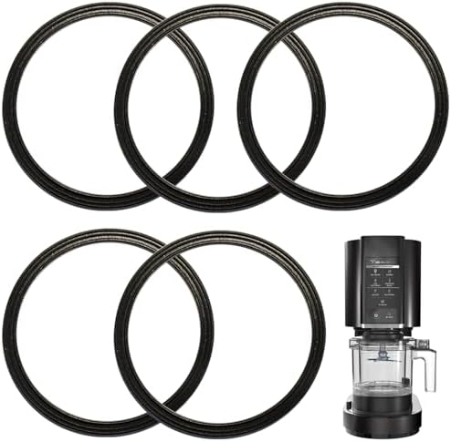5 Pcs Blender Gasket Replacement Rubber Ring Seal Rings Gaskets Part Compatible with Ninja NC301 CREAMi Ice Cream Maker 16OZ Replacement Parts Accessories Blender