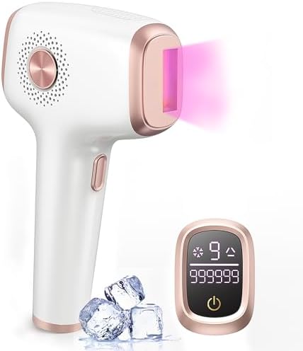 INNZA Laser Hair Removal with Ice Cooling Care Function for Women Permanent,999,999 Flashes Painless IPL Hair Remover, Hair Removal Device for Armpits Legs Arms Bikini Line (1-White)