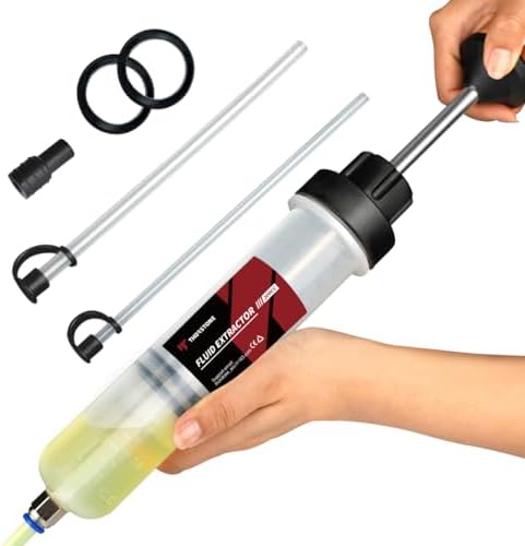 Thorstone Automotive Fluid Extractor Pump, Oil Change Syringe with Hose, Manual Fuel Suction & Filler, Fluid Oil Change Evacuator (7 Oz./0.21 Qt./200 CC)
