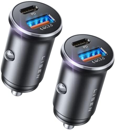 LISEN 54W Car Phone Charger USB C, Cigarette Lighter Adapter, Car Accessories for iPhone, USB C Car Charger Adapter USBC Type C 12v, Fit for iPhone 16E 16 15 14 13 12 Samsung S25 Google iPad Android