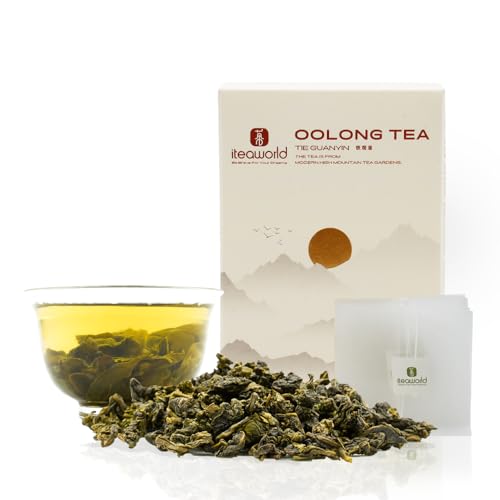 ITEAWORLD Oolong tea loose leaf - Tieguanyin Unique Rock Aroma, Loose Leaf Tea - Tea Rich and Smooth Taste Tea Scent Chinese Tea, Long-Lasting Aftertaste Organic Oolong Tea for Health with 20 Tea Bags