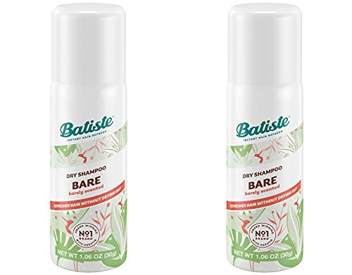 Batiste Dry Shampoo, Bare, Mini Travel Size 1.6 oz (Pack of 2)