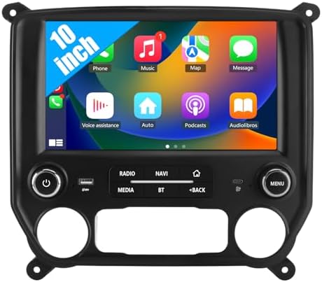 Android 13 [2G+32G] Car Stereo Radio Compatible for Chevrolet Silverado/GMC Sierra 2014-2019,10 Inch Wireless CarPlay Android Auto Head Unit Built-in DSP Bluetooth WiFi SWC MirrorLink
