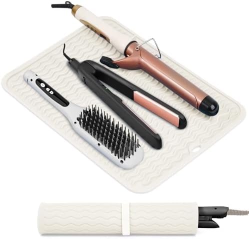 Oversize Silicone Heat Resistant Mat, Portable Travel Mat Cover for Curling Irons, Flat Irons, Hair Straightener and Hot Hair Styling Tools(14.2" x 11")