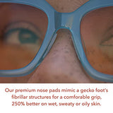 Setex Gecko Grip Ultra-Thin 0.6mm Anti Slip Eyeglass Nose Pads, (5 Clear Pair) USA Made, 2500 Innovative Microstructured Fibers per Nose Pad, 0.6mm x 7mm x 16mm